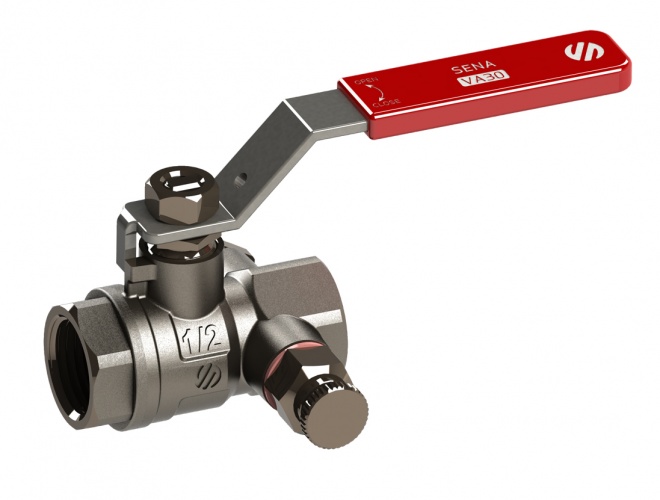 Кран шаровый вн/вн со сливом ручка Sena ARCO