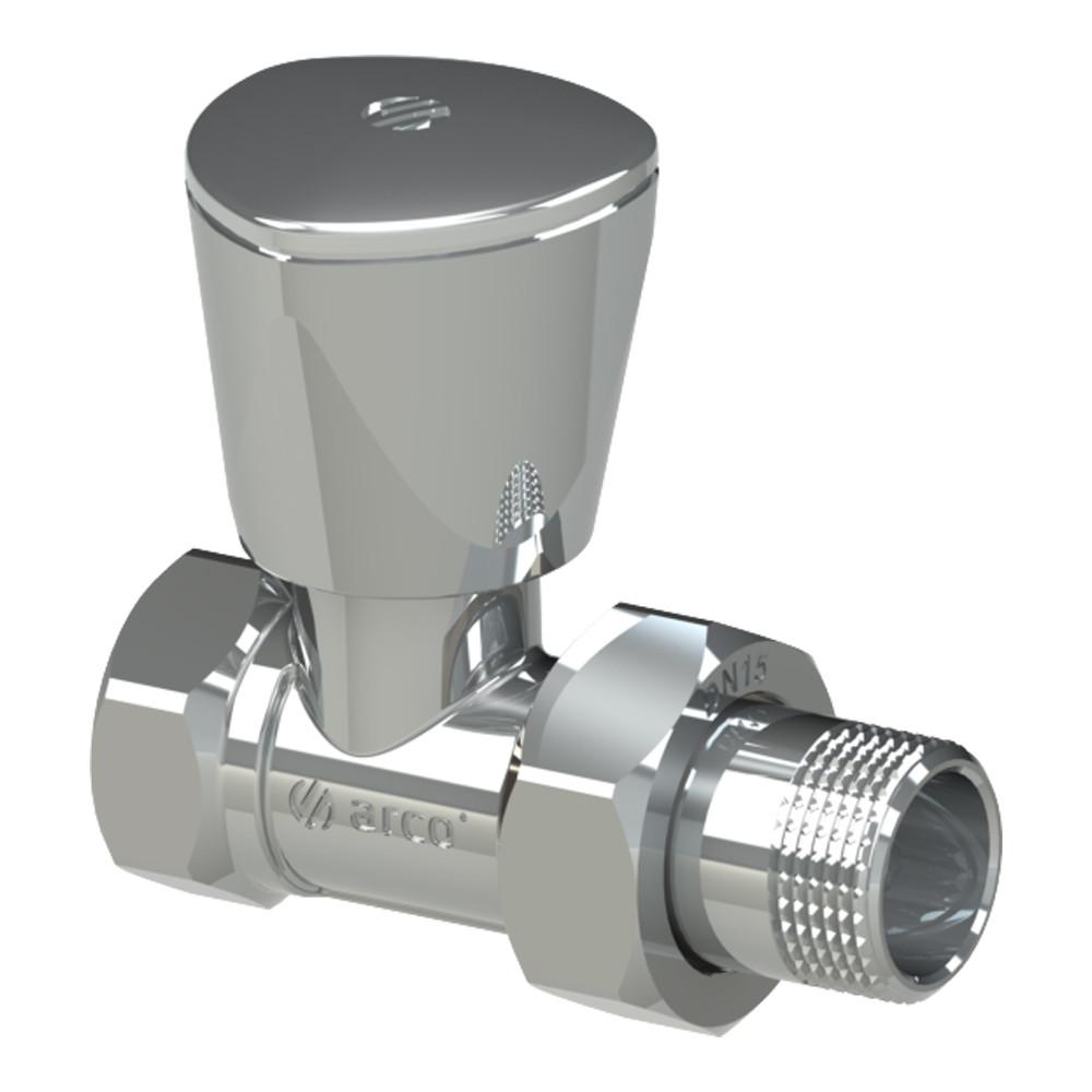 Кран для радиаторов ПРЯМОЙ, подачи ХРОМ ARCO