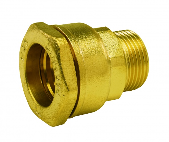 Муфта латунная с наружной резьбой для труб ПЭ ARCO