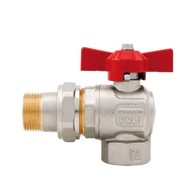 Кран шаровый вн/нар угловой, с американкой бабочка ITAP